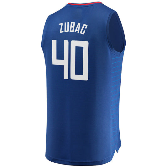 LA.Clippers #40 Ivica Zubac Fanatics Branded Fast Break Replica Jersey Blue Icon Edition Royal Stitched American Basketball Jersey UNEC