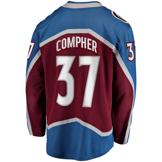 C.Avalanche #37 J.T. Compher Fanatics Branded Home Breakaway Player Jersey Burgundy Stitched American Hockey Jersey UNEC