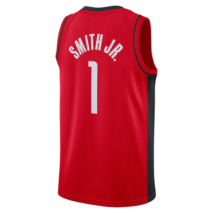 H.Rockets #1 Jabari Smith Jr. Unisex 2022 Draft First Round Pick Swingman Jersey Icon Edition Red Stitched American Basketball Jersey UNEC