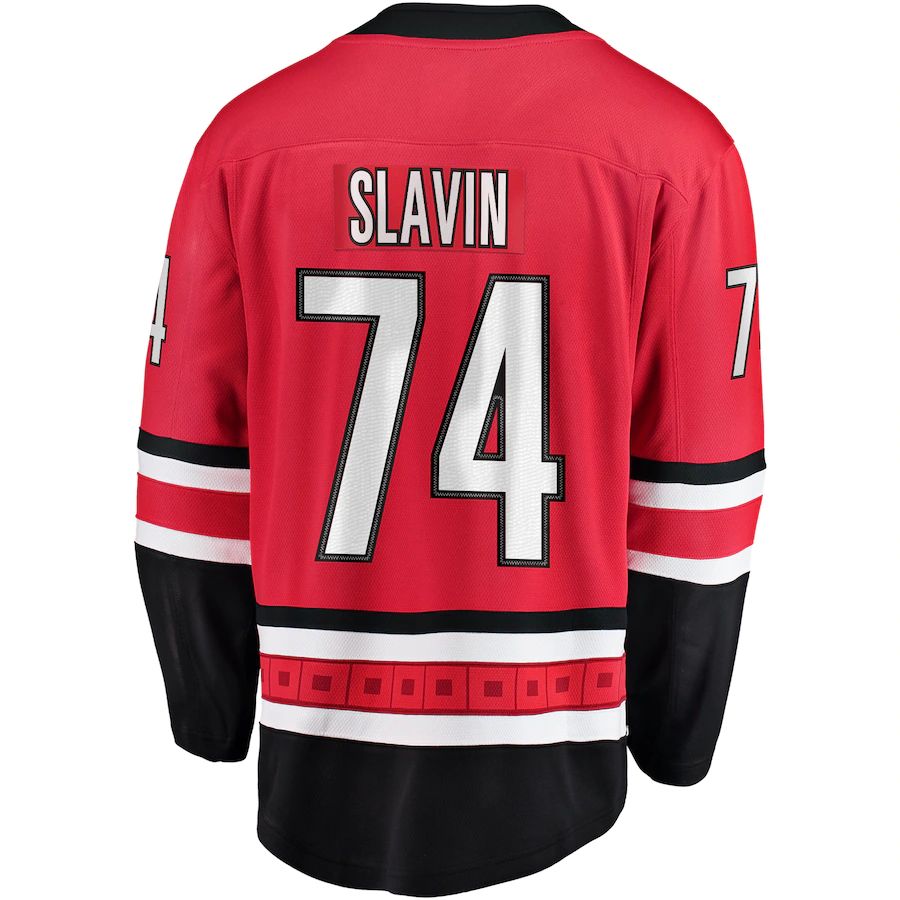 C.Hurricanes #74 Jaccob Slavin Fanatics Branded Breakaway Player Jersey Red Stitched American Hockey Jersey UNEC