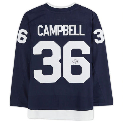 T.Maple Leafs #36 Jack Campbell Fanatics Authentic Autographed 2022 Heritage Classic Jersey Navy Stitched American Hockey Jersey UNEC