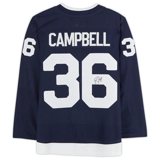 T.Maple Leafs #36 Jack Campbell Fanatics Authentic Autographed 2022 Heritage Classic Jersey Navy Stitched American Hockey Jersey UNEC