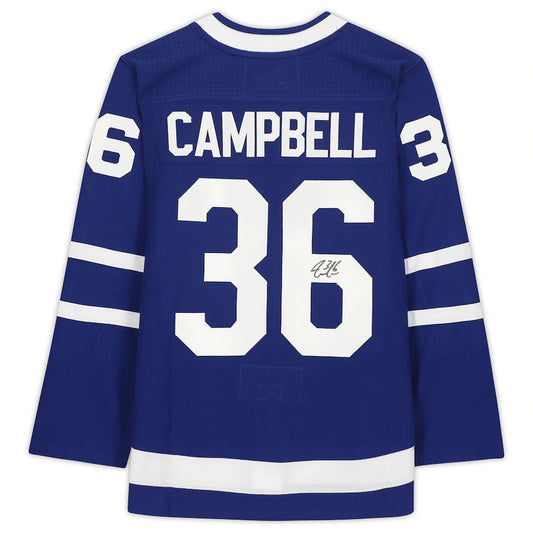 T.Maple Leafs #36 Jack Campbell Fanatics Authentic Autographed Jersey Blue Stitched American Hockey Jersey UNEC