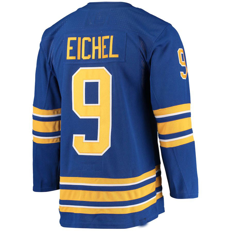B.Sabres #9 Jack Eichel Home Captain Patch Primegreen Authentic Pro Player Jersey Royal Stitched American Hockey Jersey UNEC