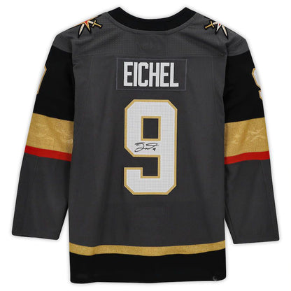 V.Golden Knights #9 Jack Eichel Fanatics Authentic Autographed Gray Stitched American Hockey Jersey UNEC