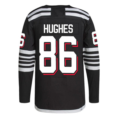NJ.Devils #86 Jack Hughes 2021-22 Alternate Primegreen Authentic Pro Player Jersey Black Stitched American Hockey Jersey UNEC