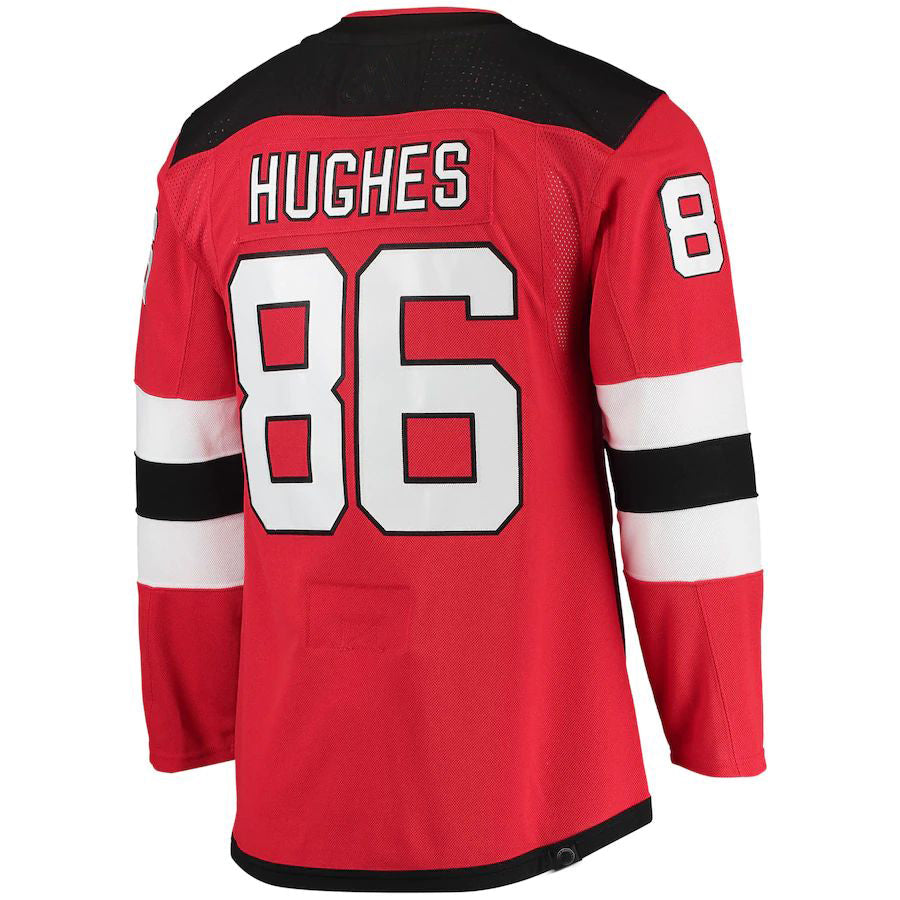 NJ.Devils #86 Jack Hughes Home Primegreen Authentic Pro Player Jersey Red Stitched American Hockey Jersey UNEC
