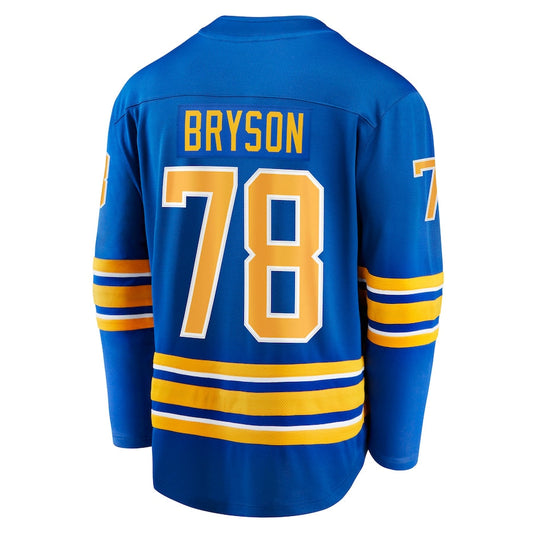 B.Sabres #78 Jacob Bryson Fanatics Branded Home Breakaway Player Jersey  Royal Stitched American Hockey Jersey UNEC