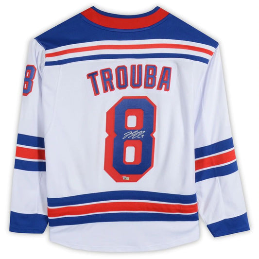 NY.Rangers #8 Jacob Trouba Fanatics Authentic Autographed Breakaway Jersey White Stitched American Hockey Jersey UNEC
