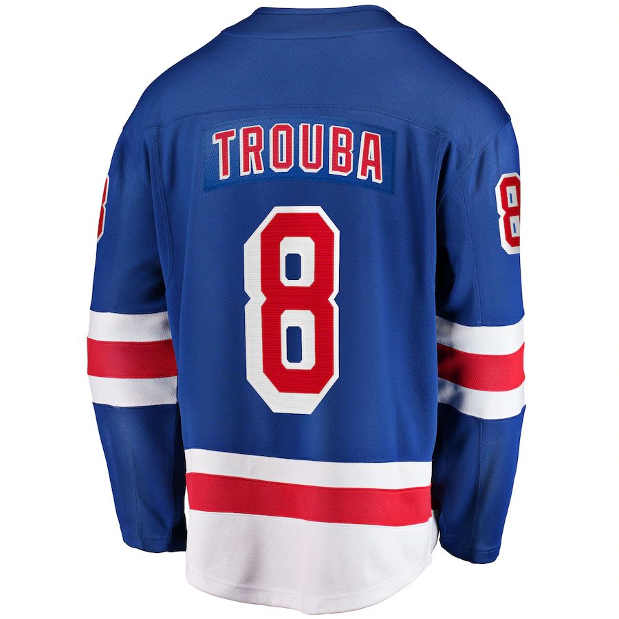 NY.Rangers #8 Jacob Trouba Fanatics Branded Home Breakaway Jersey Blue Stitched American Hockey Jersey UNEC