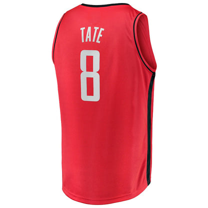 H.Rockets #8 Jae'Sean Tate Fanatics Branded 2021-22 Fast Break Replica Jersey Icon Edition Red Stitched American Basketball Jersey UNEC
