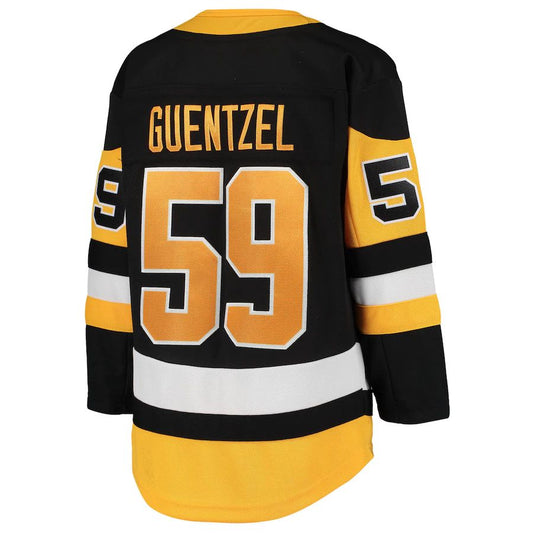 P.Penguins #59 Jake Guentzel Home Premier Player Jersey Black Stitched American Hockey Jersey UNEC