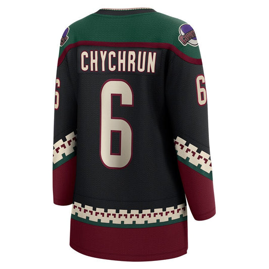 A.Coyotes #6 Jakob Chychrun Fanatics Branded Home Breakaway Player Jersey Black Stitched American Hockey Jersey UNEC