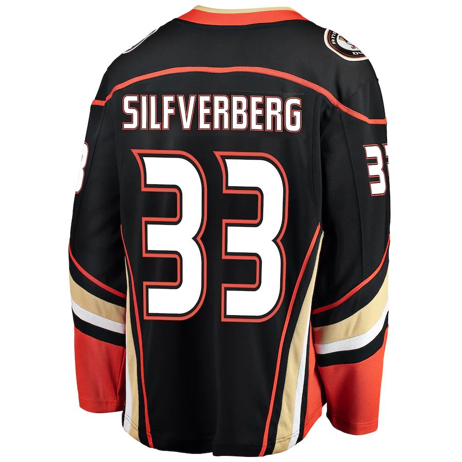 A.Ducks #33 Jakob Silfverberg Fanatics Branded Breakaway Player Jersey Black Stitched American Hockey Jersey UNEC