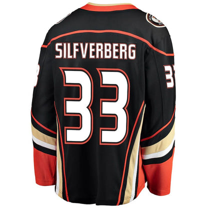 A.Ducks #33 Jakob Silfverberg Fanatics Branded Breakaway Player Jersey Black Stitched American Hockey Jersey UNEC