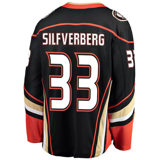 A.Ducks #33 Jakob Silfverberg Fanatics Branded Breakaway Player Jersey Black Stitched American Hockey Jersey UNEC