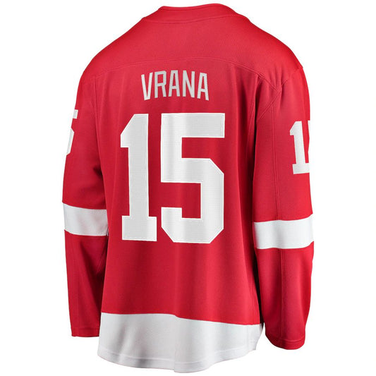 D.Red Wings #15 Jakub Vrana Fanatics Branded 2017-18 Home Breakaway Replica Jersey Red Stitched American Hockey Jersey UNEC