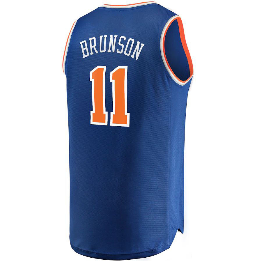 NY.Knicks #11 Jalen Brunson Fanatics Branded Fast Break Replica Jersey Icon Edition Blue Stitched American Basketball Jersey UNEC