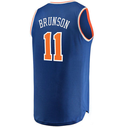 NY.Knicks #11 Jalen Brunson Fanatics Branded Fast Break Replica Jersey Icon Edition Blue Stitched American Basketball Jersey UNEC