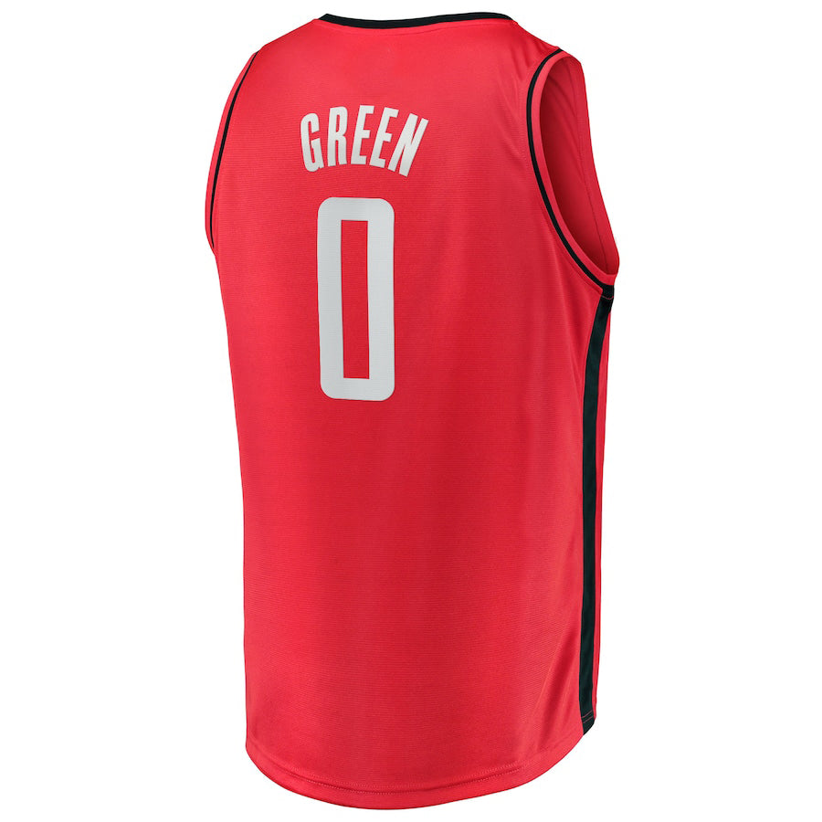 H.Rockets #0 Jalen Green Fanatics Branded 2021-22 Fast Break Replica Jersey Icon Edition Red Stitched American Basketball Jersey UNEC