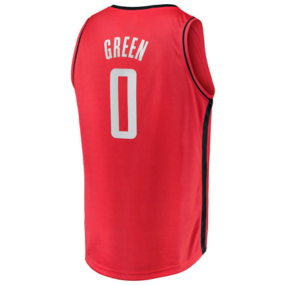 H.Rockets #0 Jalen Green Fanatics Branded 2021-22 Fast Break Replica Jersey Icon Edition Red Stitched American Basketball Jersey UNEC