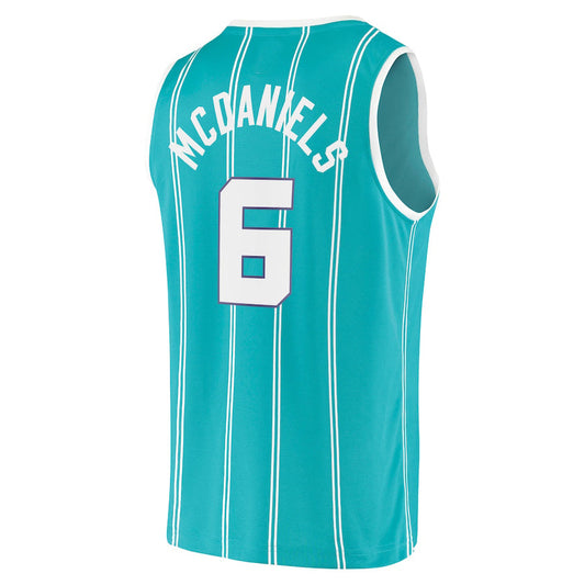 C.Hornets #6 Jalen McDaniels Fanatics Branded 2020-21 Fast Break Replica Jersey Icon Edition Teal Stitched American Basketball Jersey UNEC