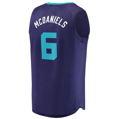 C.Hornets #6 Jalen McDaniels Fanatics Branded Fast Break Player Jersey Statement Edition Purple Stitched American Basketball Jersey UNEC