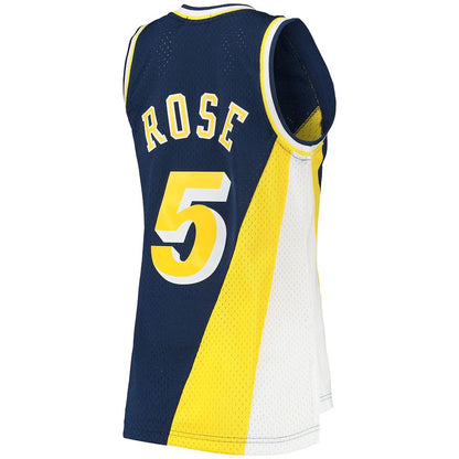 IN.Pacers #5 Jalen Rose Mitchell & Ness Women's 1996-97 Hardwood Classics Swingman Jersey Navy Stitched American Basketball Jersey UNEC