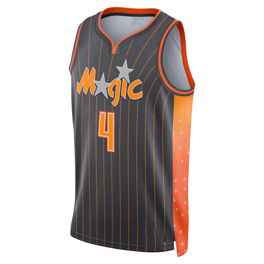 O.Magic #4 Jalen Suggs 2021-22 Swingman Jersey City Edition Anthracite Stitched American Basketball Jersey UNEC
