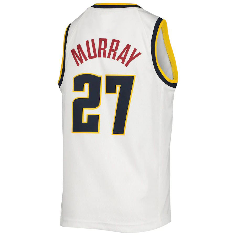 D.Nuggets #27 Jamal Murray 2020-21 Swingman Jersey Association Edition White Stitched American Basketball Jersey UNEC