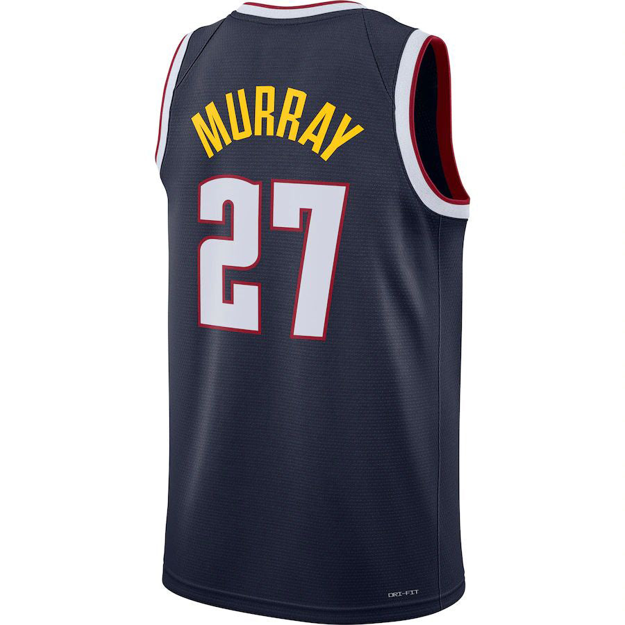 D.Nuggets #27 Jamal Murray 2021-22 Diamond Swingman Jersey Icon Edition Navy Stitched American Basketball Jersey UNEC