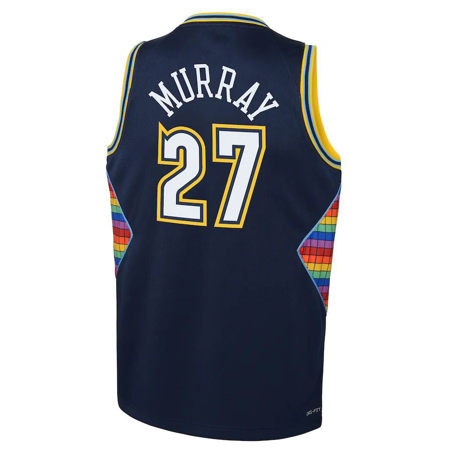 D.Nuggets #27 Jamal Murray 2021-22 Swingman Jersey  Icon Edition Navy Stitched American Basketball Jersey UNEC