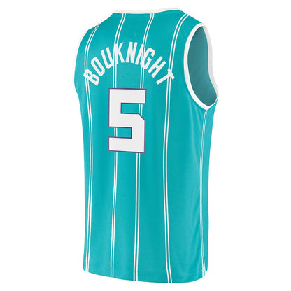 C.Hornets #5 James Bouknight Fanatics Branded 2021-22 Fast Break Replica Jersey Icon Edition Teal Stitched American Basketball Jersey UNEC