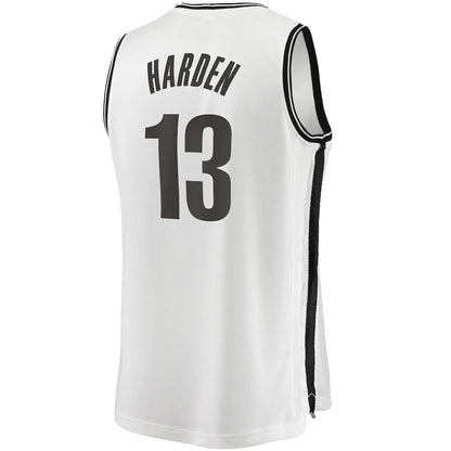 B.Nets #13 James Harden Fanatics Branded 2020-21 Fast Break Replica Jersey Association Edition White Stitched American Basketball Jersey UNEC