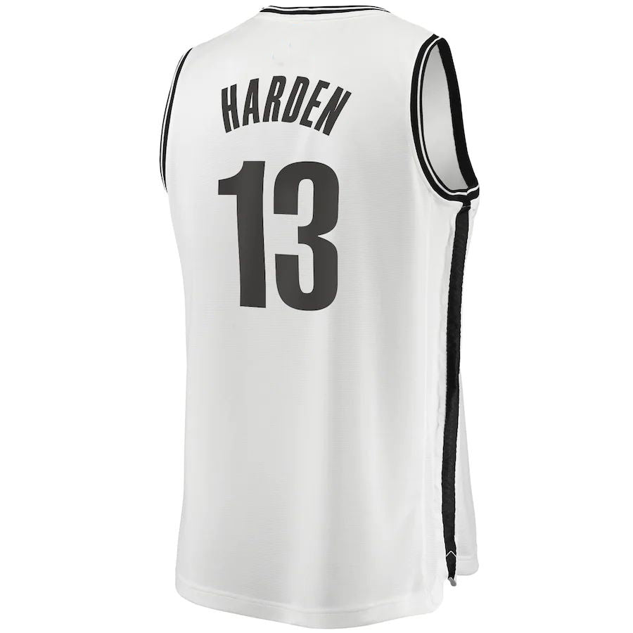 B.Nets #13 James Harden Fanatics Branded 2020-21 Fast Break Replica Jersey White Association Edition Stitched American Basketball Jersey UNEC