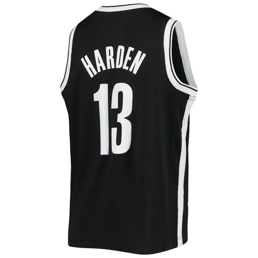 B.Nets #13 James Harden 2020-21 Swingman Jersey Black Icon Edition Stitched American Basketball Jersey UNEC