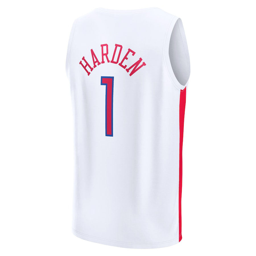 PH.76ers #1 James Harden Fanatics Branded 2022-23 Fastbreak Jersey City Edition White Stitched American Basketball Jersey UNEC