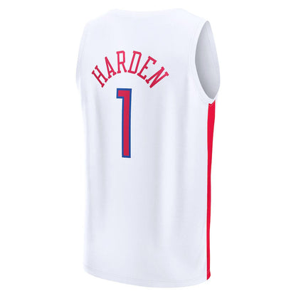 PH.76ers #1 James Harden Fanatics Branded 2022-23 Fastbreak Jersey City Edition White Stitched American Basketball Jersey UNEC