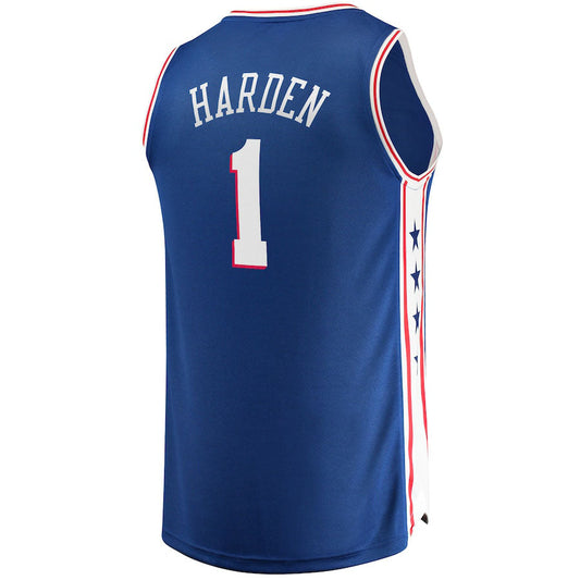 PH.76ers #1 James Harden Fanatics Branded Fast Break Replica Player Jersey Royal Icon Edition Stitched American Basketball Jersey UNEC