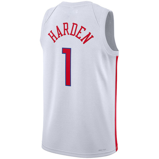 PH.76ers #1 James Harden Unisex 2022-23 Swingman Jersey City Edition White Stitched American Basketball Jersey UNEC