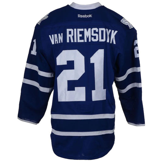 T.Maple Leafs #21 James van Riemsdyk Fanatics Authentic Game-Used from the 2015-16 Season Blue Stitched American Hockey Jersey UNEC
