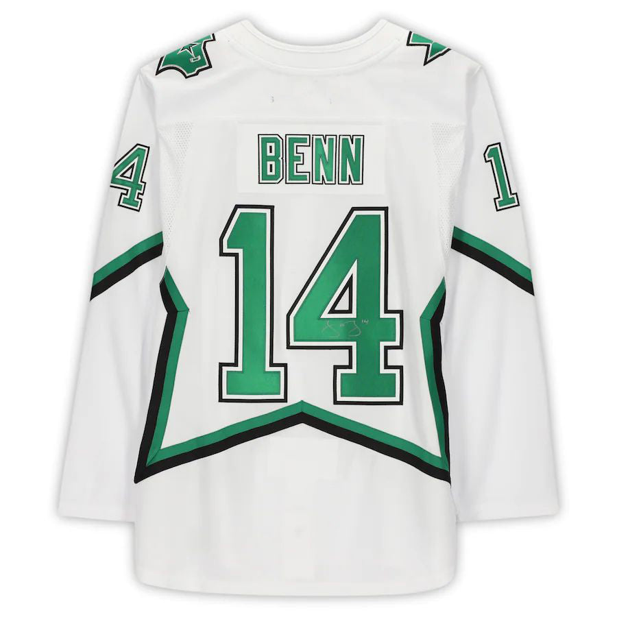 D.Stars #14 Jamie Benn Fanatics Authentic Autographed 2020-21 Reverse Retro White Stitched American Hockey Jersey UNEC