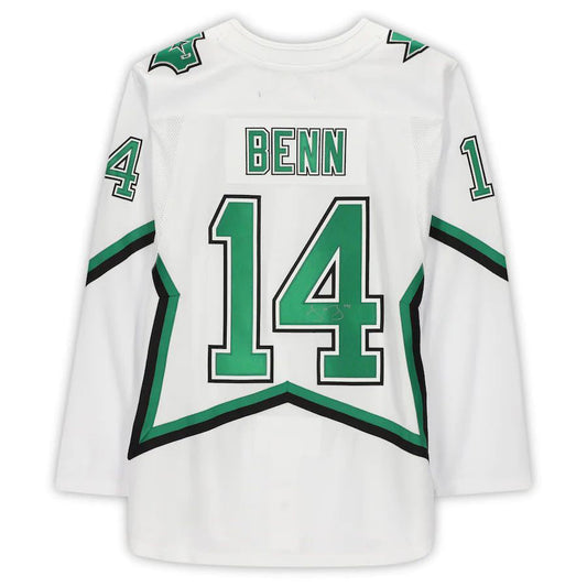 D.Stars #14 Jamie Benn Fanatics Authentic Autographed 2020-21 Reverse Retro White Stitched American Hockey Jersey UNEC