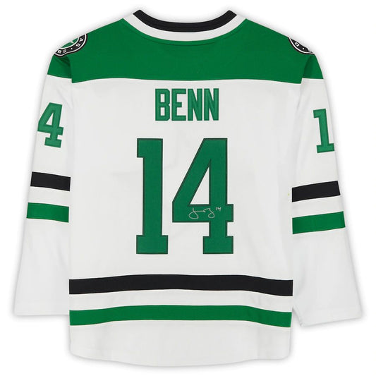 D.Stars #14 Jamie Benn Fanatics Authentic Autographed Branded Breakaway Jersey White Stitched American Hockey Jersey UNEC