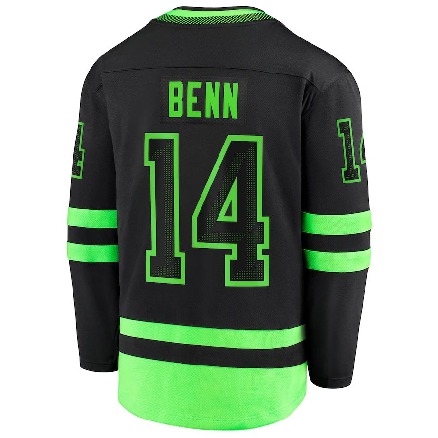 D.Stars #14 Jamie Benn Fanatics Branded 2020-21 Alternate Premier Breakaway Player Jersey Black Stitched American Hockey Jersey UNEC