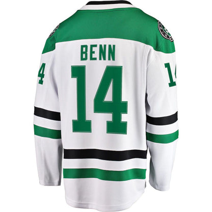 D.Stars #14 Jamie Benn Fanatics Branded Away Premier Breakaway Player Jersey White Stitched American Hockey Jersey UNEC