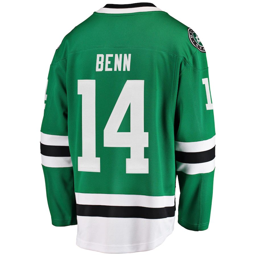 D.Stars #14 Jamie Benn Fanatics Branded Breakaway Player Jersey Green Stitched American Hockey Jersey UNEC