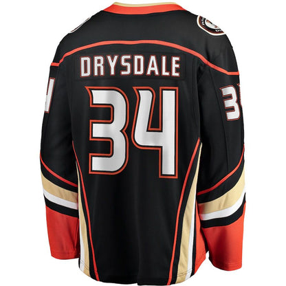 A.Ducks #34 Jamie Drysdale Fanatics Branded Home Breakaway Player Jersey Black Stitched American Hockey Jersey UNEC