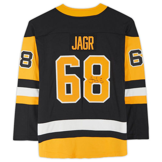 P.Penguins #68 Jaromir Jagr Fanatics Authentic Autographed Fanatics Breakaway Jersey Black Stitched American Hockey Jersey UNEC