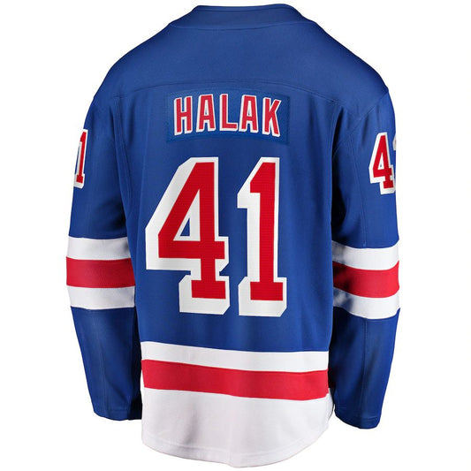 NY.Rangers #41 Jaroslav Halak Fanatics Branded Home Breakaway Player Jersey Blue Stitched American Hockey Jersey UNEC